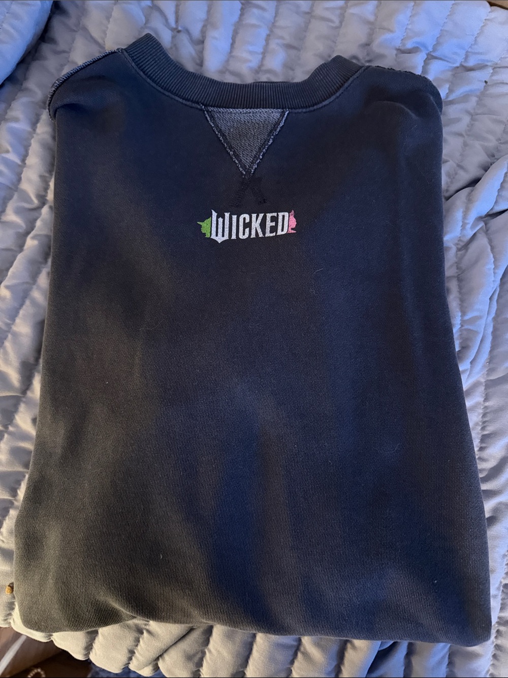 aerie Black Crewneck Sweater with 'Wicked' Logo